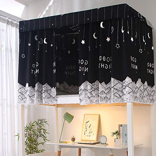 Printed Bed Canopy Curtain for College Dorm - 1Pc Single Bed Shade with Rope & Clasp - Fits 4/4.5 Inch Bunk Beds (1.35M) - Perfect for Privacy & Decoration in Dorm Rooms & Small Spaces