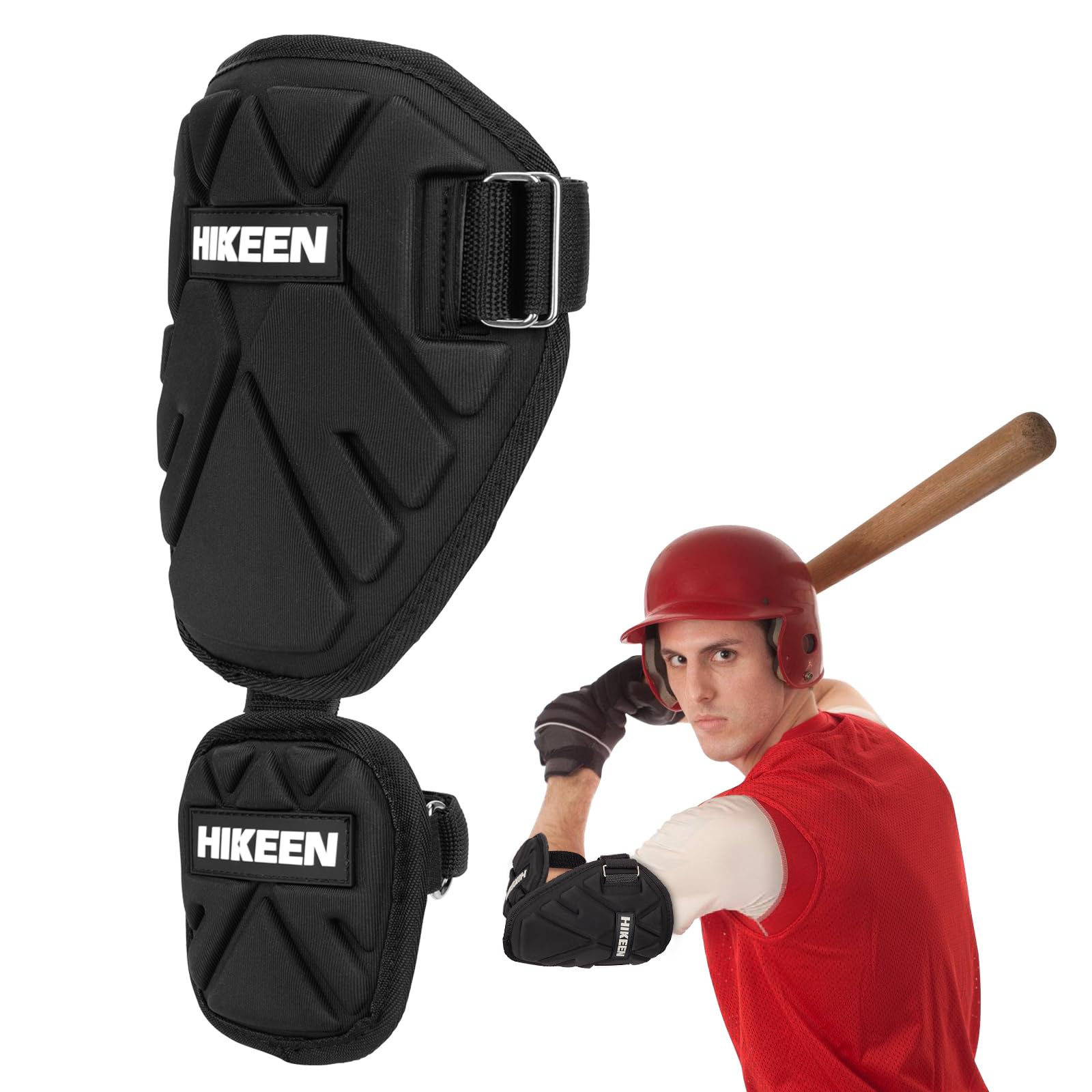 Hikeen Baseball Elbow Guard - Adult Batter Elbow Pads for Softball & Baseball Batting - Protective Forearm & Bicep Shield for Sports Training & Games