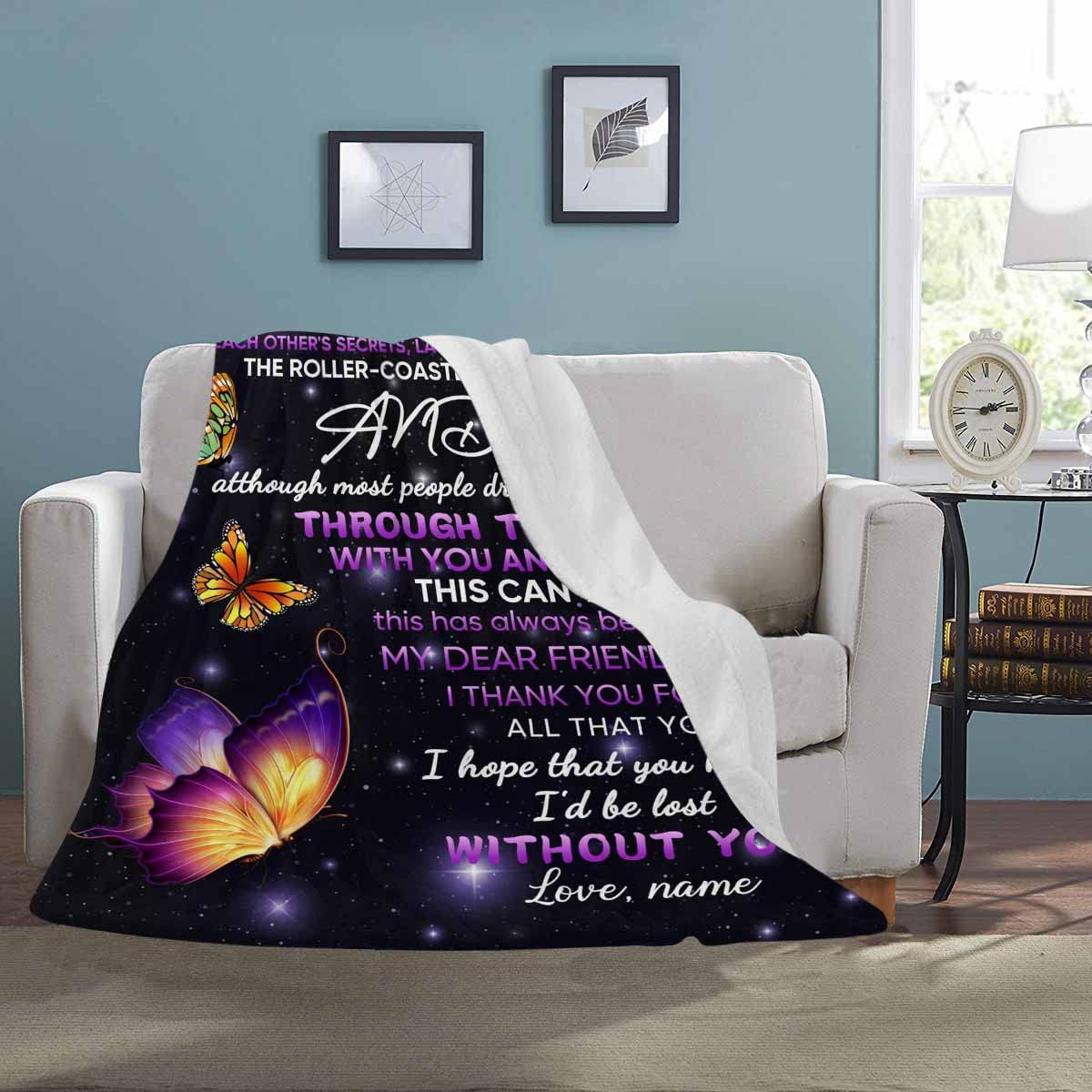 Personalized Sister Blanket Gift for Women - Custom Fleece Throw Blanket 40x50 Inches - Christmas, Birthday, Friendship Gift for Bestie, BFF, Big/Little Sister - Perfect for Cozy Nights, Movie Time & Heartwarming Surprises