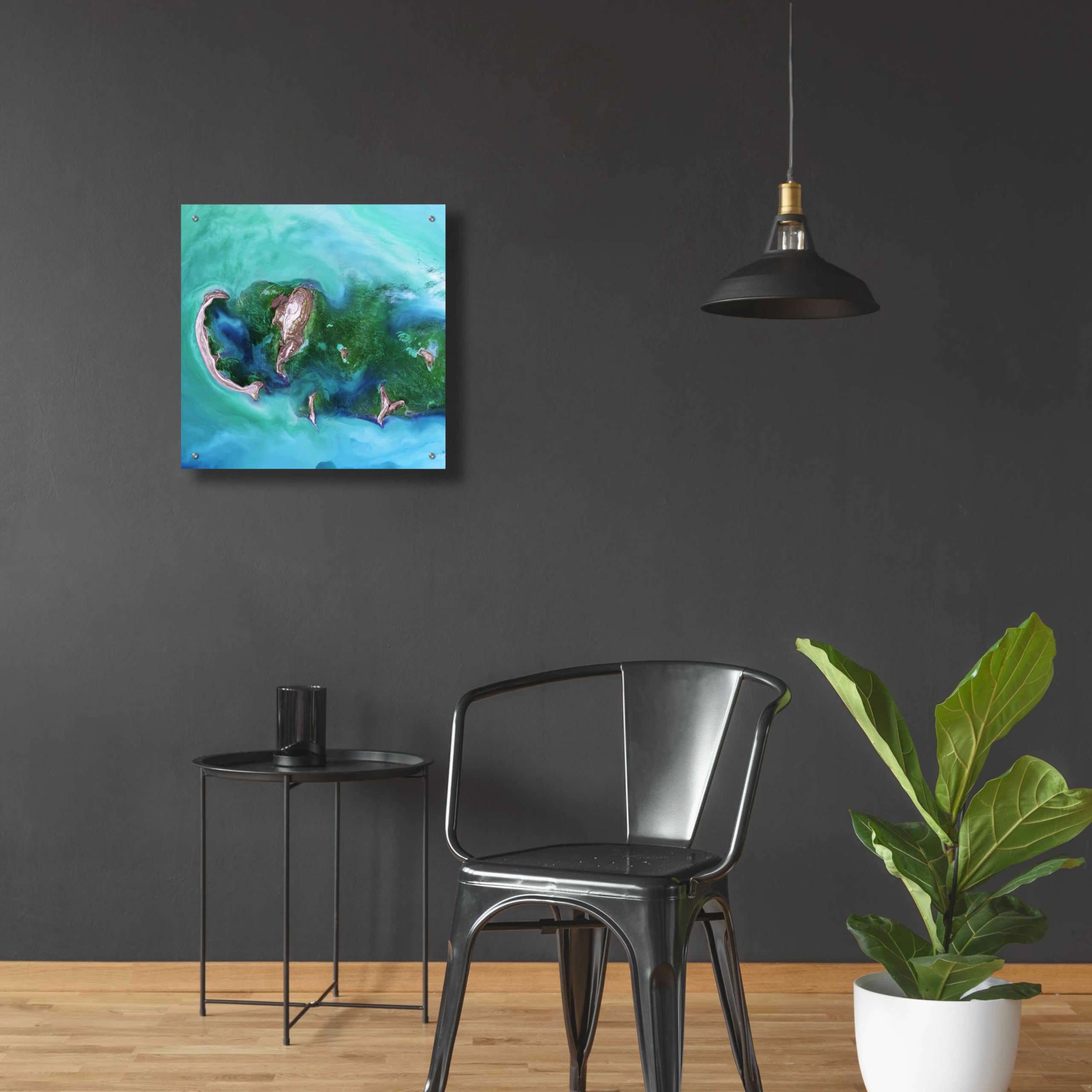 Epic Art 'Earth as Art: Caspian Scour' - 24x24 Inch Acrylic Glass Wall Decor - Modern Home & Office Wall Art - Perfect for Living Room, Bedroom or Office Decoration