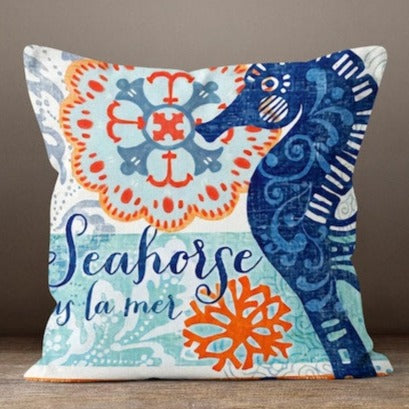 Premium Blue Ocean Print Pillow Covers Set of 4 - Soft Decorative Throw Pillow Cases for Living Room, Bedroom & Sofa