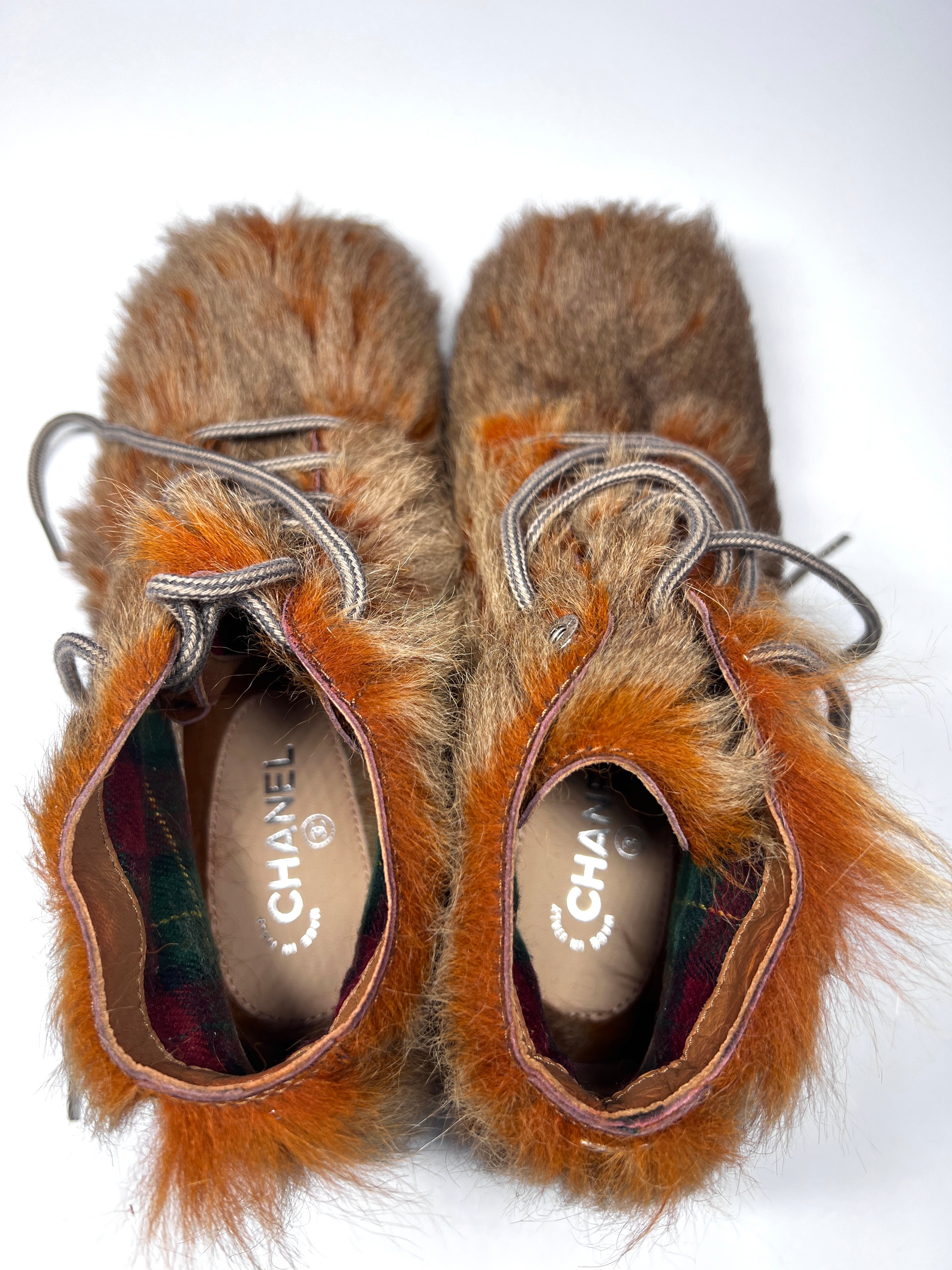 Chanel Fur Boots Women's Size 6.5C - Luxury Winter Fashion for Cold Weather & Special Occasions