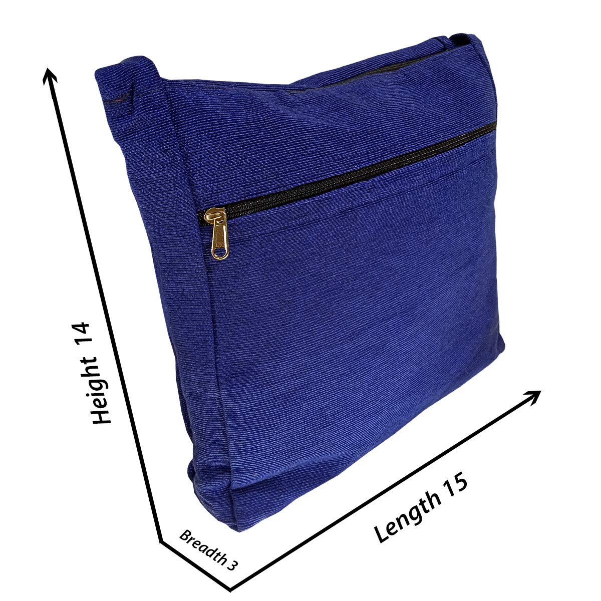 Chris Crafts - Premium Jhola Bag for Men & Women, Navy Blue, 15