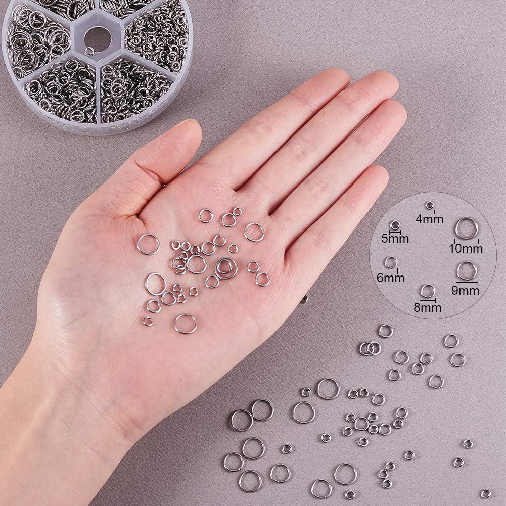 560pcs 304 Stainless Steel Eye Pins & 1000pcs Open Jump Rings for Jewelry Making - Earrings, Bracelets, Pendants DIY Craft Supplies | Perfect for Beading, Wire Wrapping & Handmade Jewelry Projects