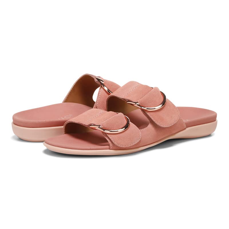Vionic Women's Mirage Corlee Casual Slip-On Slide Sandals - Orthotic Arch Support with Three-Zone Comfort Technology | Comfortable & Supportive Ladies Sandals for Walking, Travel & Everyday Wear