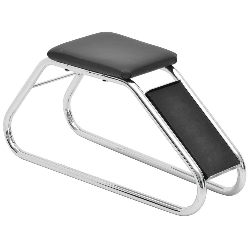 Chrome Shoe Fitting Stool - Adjustable Height Shoe Bench for Trying On Shoes - Durable Metal Footwear Stool for Home, Retail Stores & Shoe Boutiques - Perfect for Comfortable Shoe Shopping & Fitting Sessions