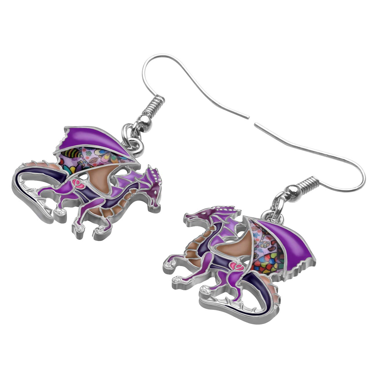 WEVENI Hypoallergenic Dragon Earrings for Women - Enamel Alloy Aesthetic Jewelry - Perfect Personalized Gift for Birthday, Anniversary & Cosplay - Elegant Gothic Fashion Accessories for Daily Wear & Special Occasions