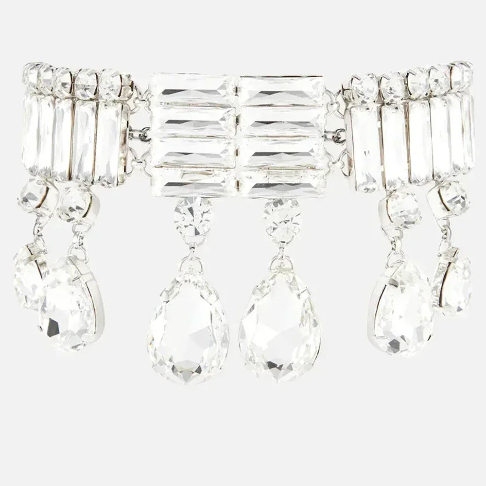 Exaggerated Large Crystal Choker Necklace - Luxury Water Drop Rhinestone Statement Collar for Women | Elegant Evening Wear & Special Occasion Jewelry