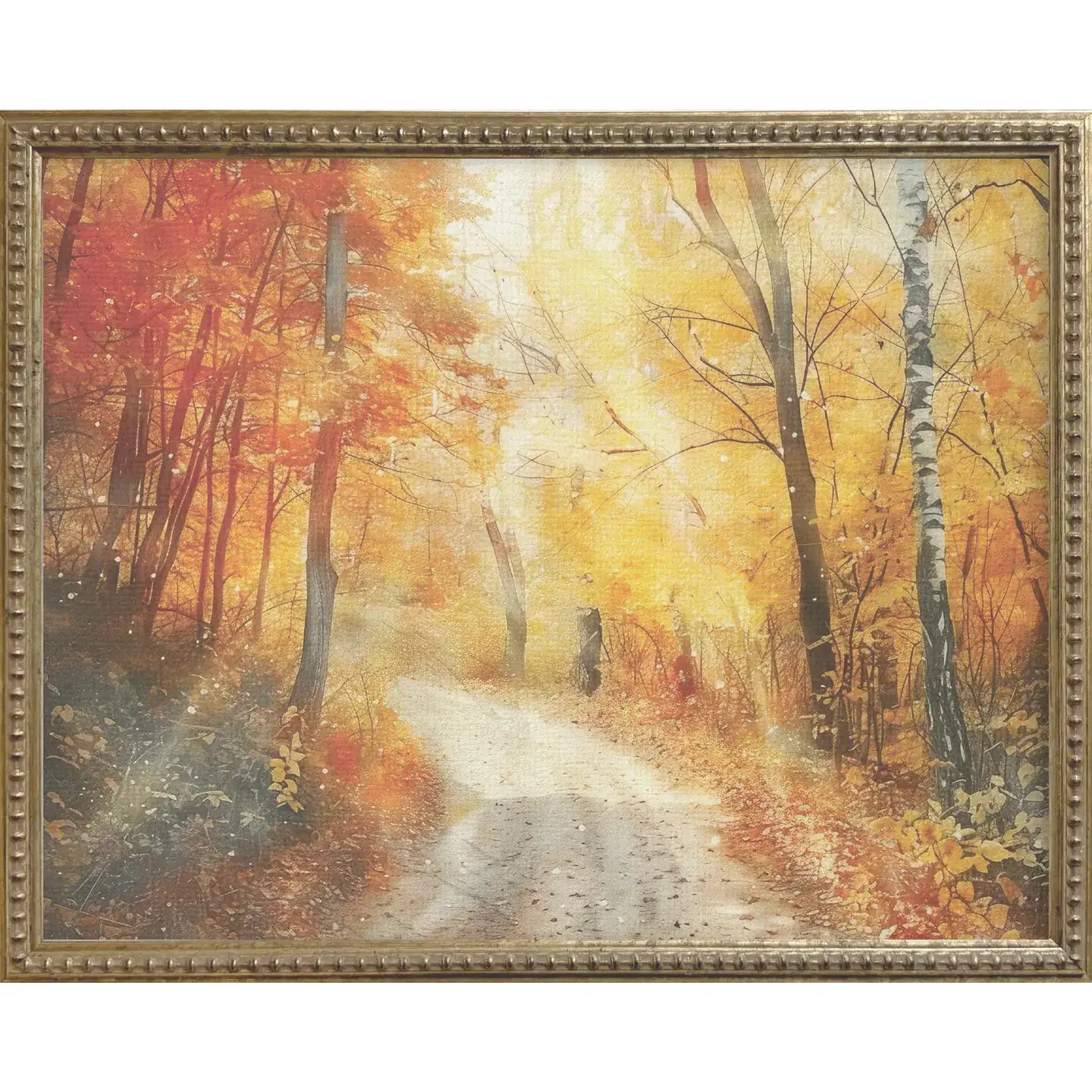Autumn Path Gallery Framed Print - Nature Landscape Wall Art Decor for Living Room, Bedroom & Office | Ready to Hang Canvas Painting