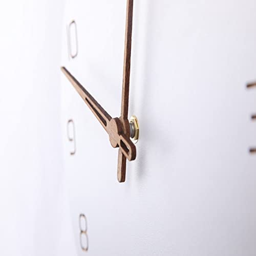 Nordic Wooden Wall Clock - Large Modern Silent Non-Ticking Wall Clock for Home, Bedroom, Kids Room - White Decorative Clock for Living Room & Office Decor