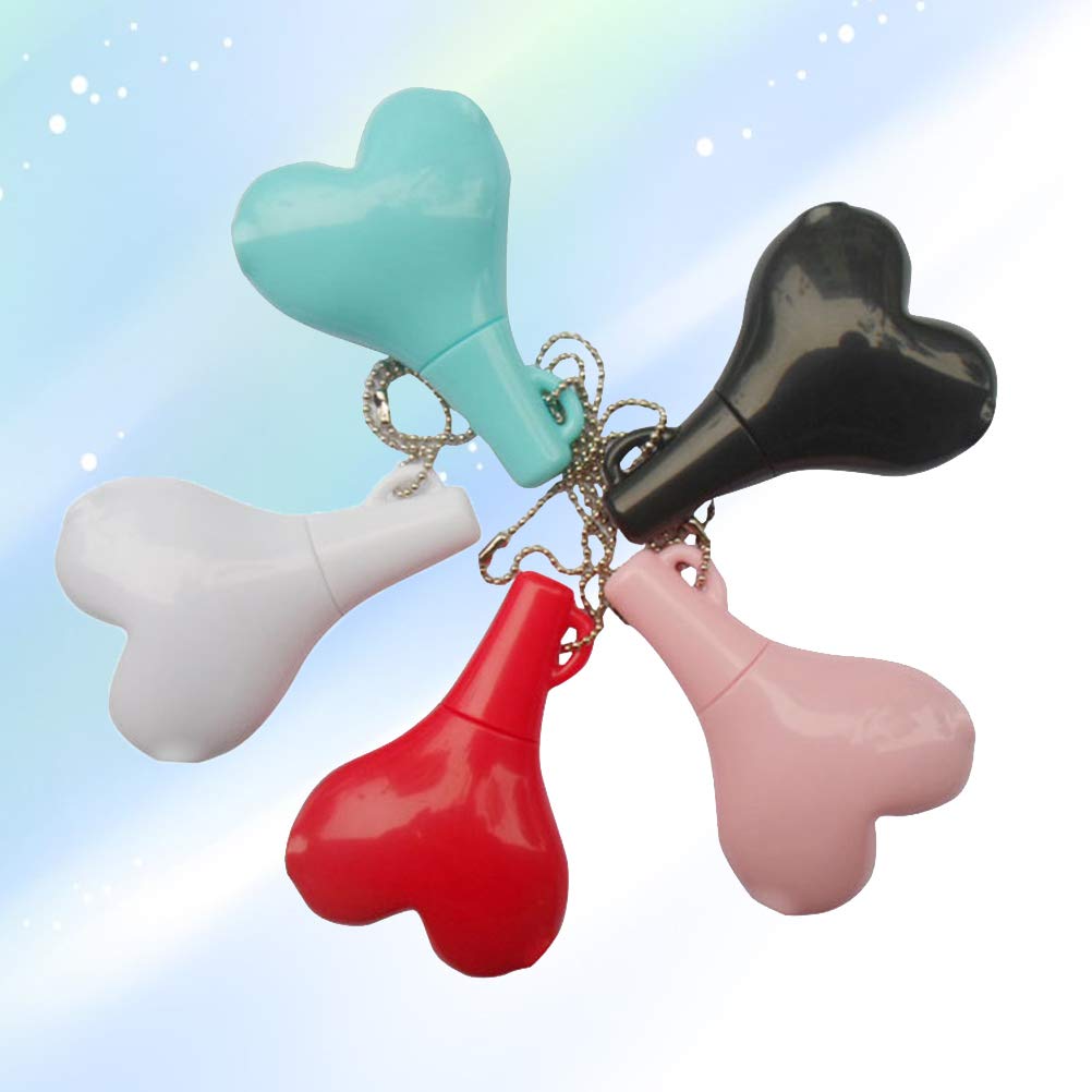 5-Pack Heart-Shaped 3.5mm Headphone Splitter - Male to 2 Female Audio Jack Adapter (White, Pink, Red, Blue, Black) - Portable Keychain Earphone Splitter for Sharing Music with Friends, Travel, Gaming & Movie Watching