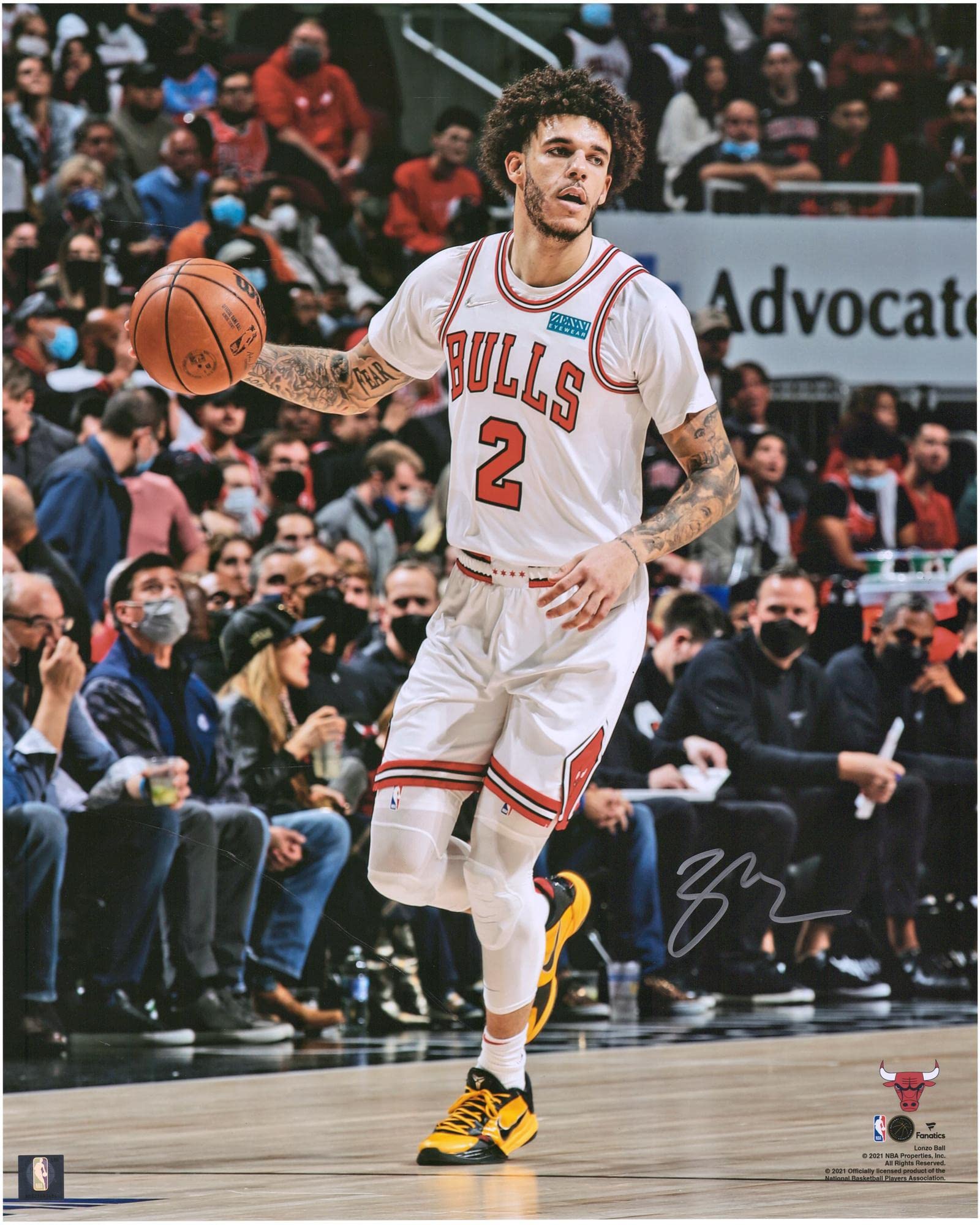 Lonzo Ball Chicago Bulls Autographed 16x20 Jersey Dribbling Photo - Signed NBA Basketball Memorabilia - Perfect for Sports Fans, Man Cave Decor & Collectors Gift