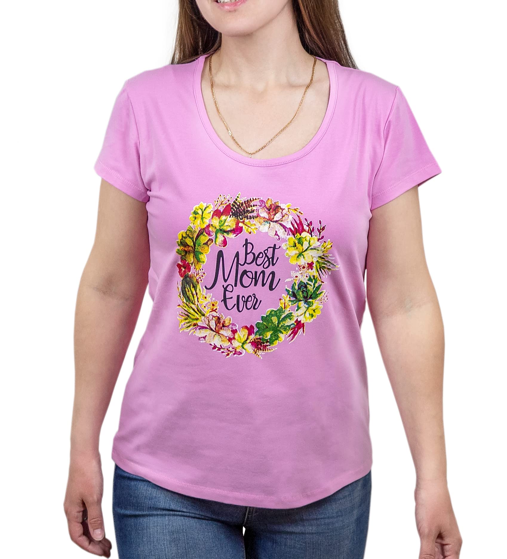 Women's Floral Print Short Sleeve T-Shirt - Perfect for Mother's Day, Spring & Summer Holidays, Easter Outfits - Casual Comfort for Brunch, Church & Family Gatherings