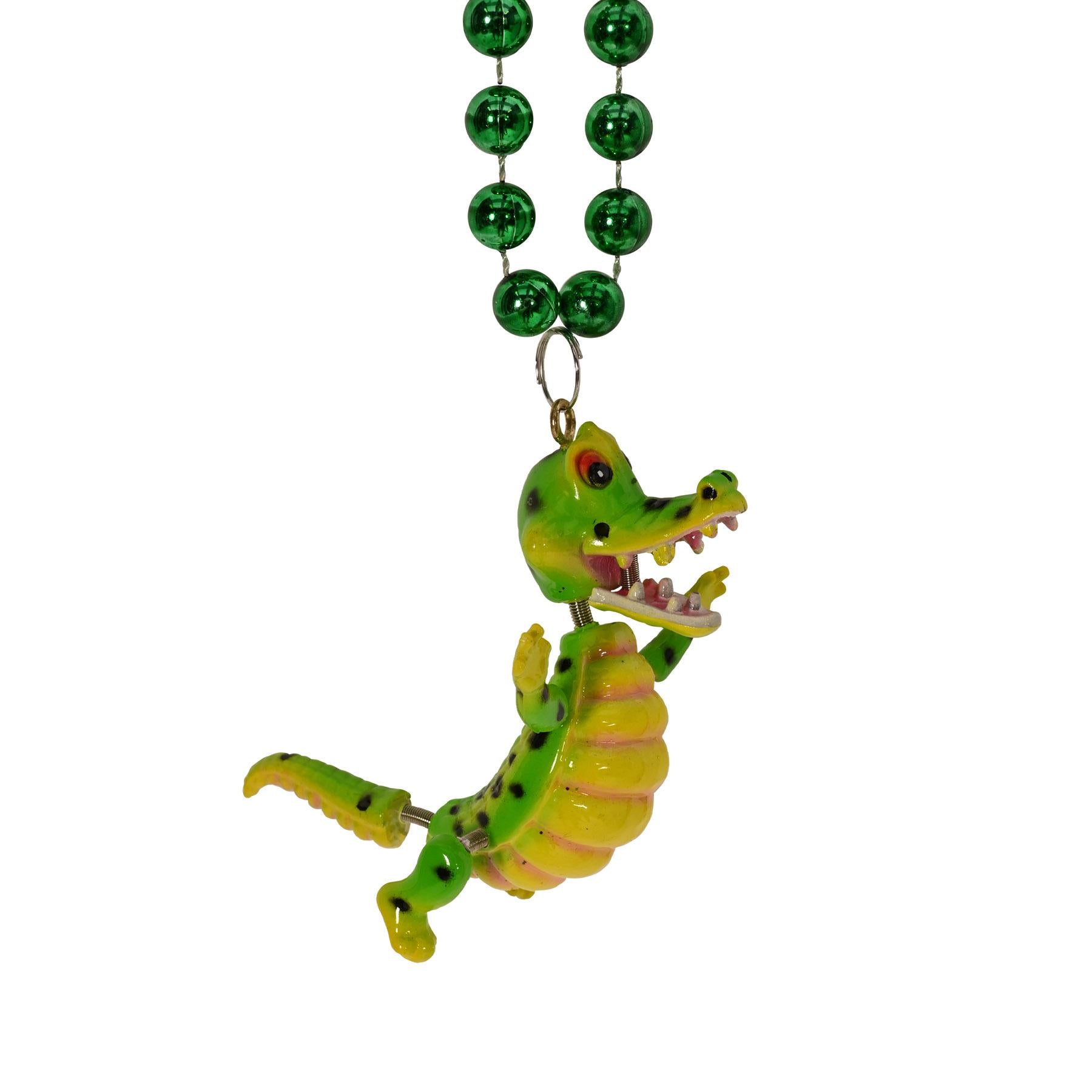 12 Pack Beistle Bead Necklaces with Bobble Alligator Medallion - Fun Mardi Gras Party Favors & Costume Accessories for Kids & Adults