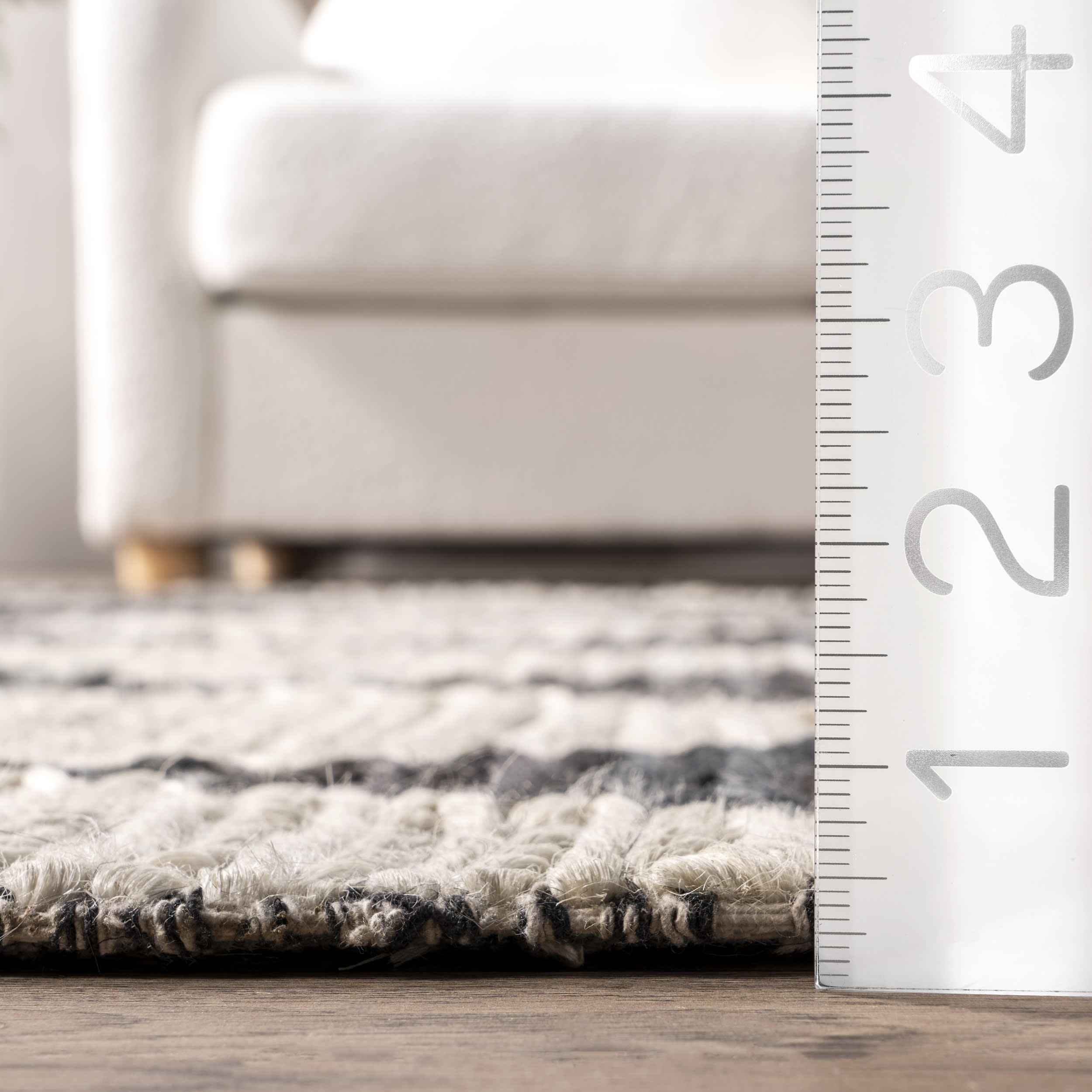 Deja Diamond Jute Trellis Rug - Natural Charcoal Woven Jute Area Rug for Living Room, Bedroom, Dining Room | Eco-Friendly Home Decor & Bohemian Style Floor Mat