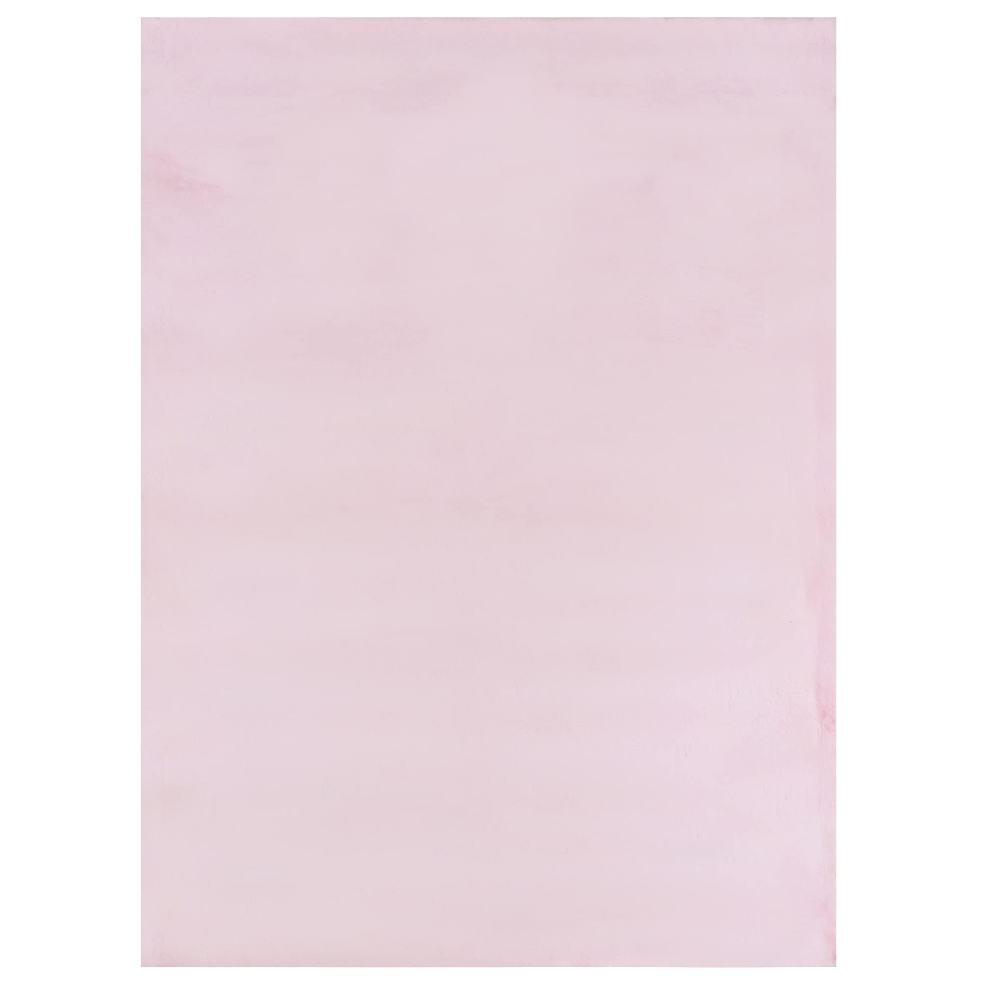 Luxury Faux Fur Shaggy Area Rug - Soft Plush 7'x10' Pink Carpet for Living Room, Nursery & Kids Room - Non-Slip Backing Modern Home Decor Rug - Perfect for Cozy Bedroom, Playroom & Home Theater Flooring