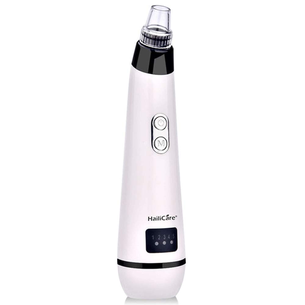 Professional Blackhead Remover Vacuum with LED Light - Pore Cleaner & Acne Extractor for Nose and Face - Skin Care Device for Deep Cleansing & Dermabrasion (White) - Perfect for Home Spa & Daily Skincare Routine