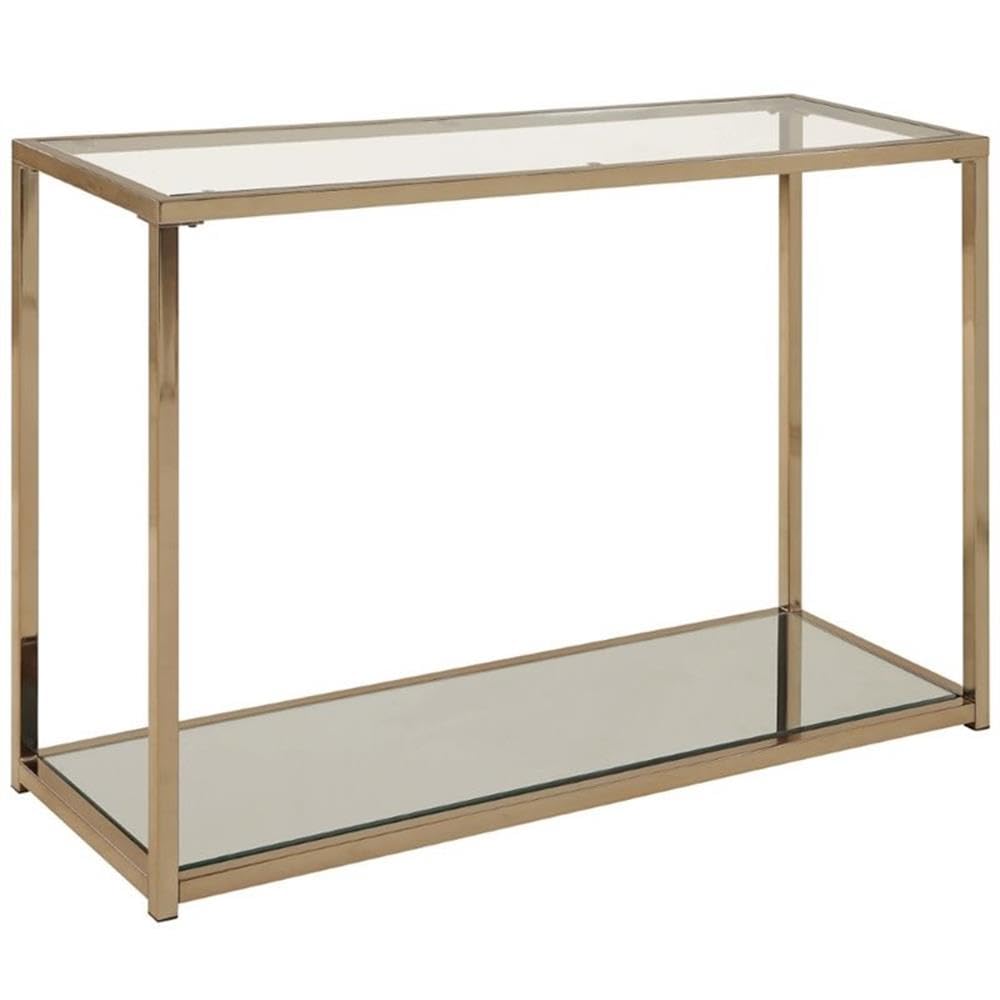 Coaster Furniture Sofa Table with Mirror Shelf - Chocolate Chrome Finish 705239 | Elegant Console Table for Living Room, Entryway & Bedroom Decor