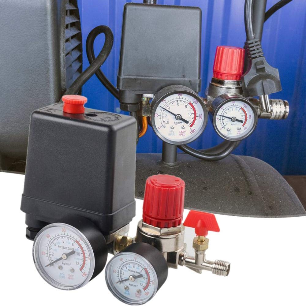 High-Quality Pressure Switch Air Valve Manifold & Compressor Control Regulator with Gauges - Perfect for Auto Parts Maintenance, Tire Inflators, and Industrial Air Systems (Brand New)