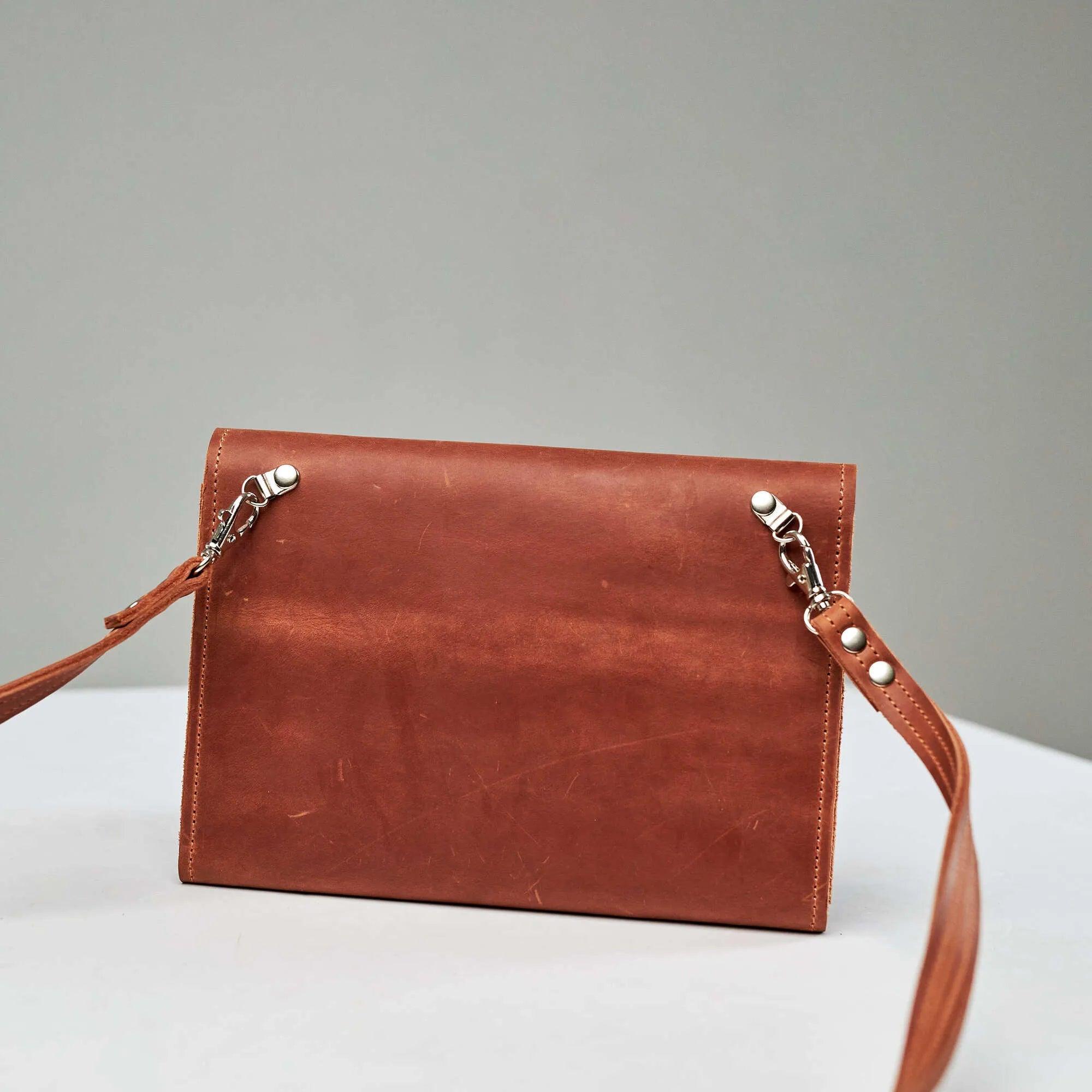 Premium PU Leather Notebook Cover with Adjustable Shoulder Strap - Stylish & Durable Laptop Sleeve for Work, School & Travel