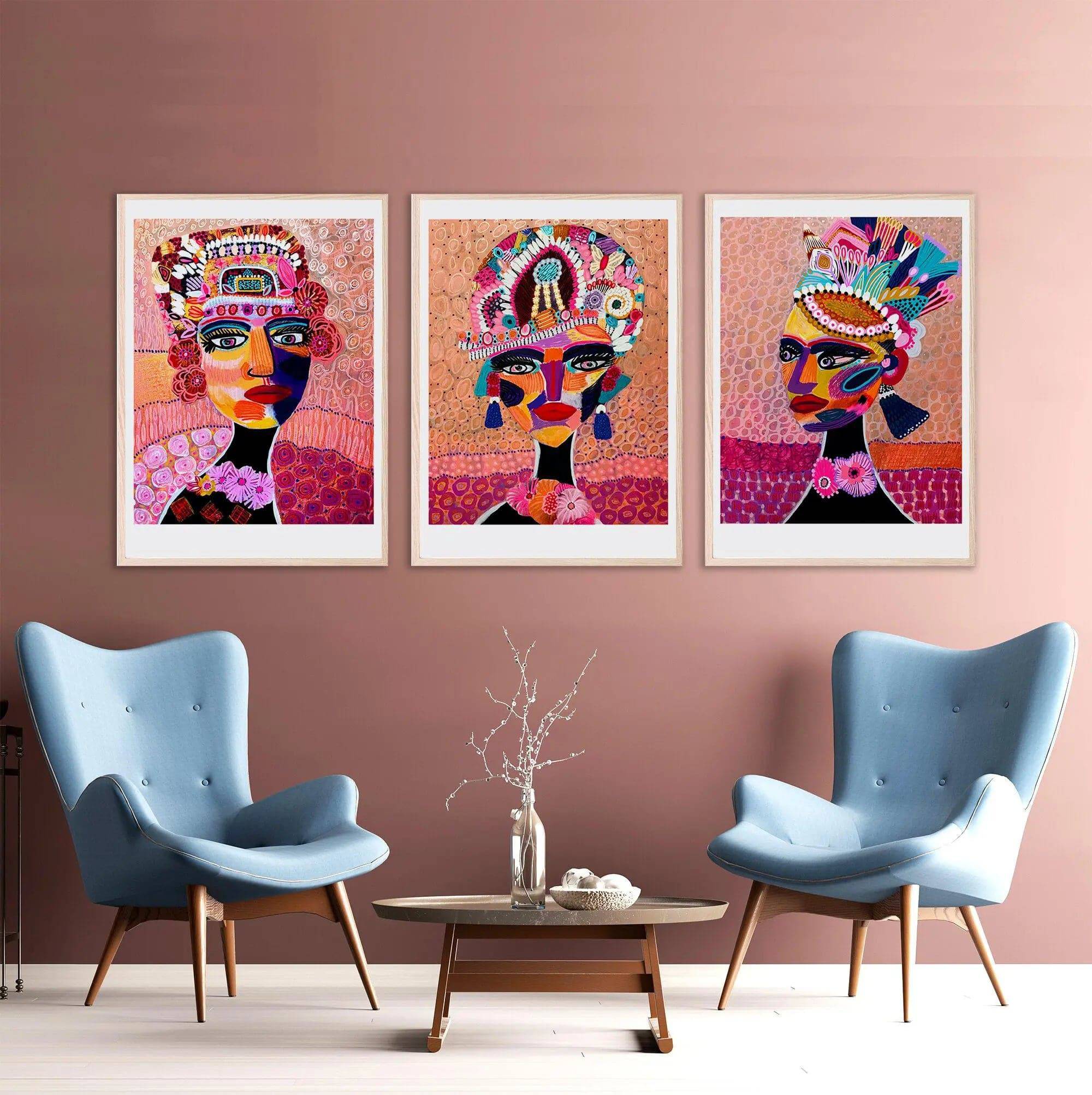 Empress Princess Wall Art Set - Elegant Home Decor for Bedroom, Living Room & Nursery - Perfect for Royal-Themed Interiors & Gift Giving