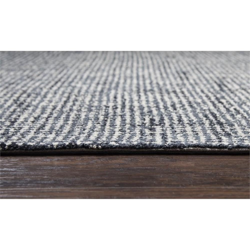 Alora Decor London 8' x 10' Hand-Tufted Tweed Area Rug in Black, Gray, Rust & Blue - Perfect for Living Room, Bedroom or Office Decor