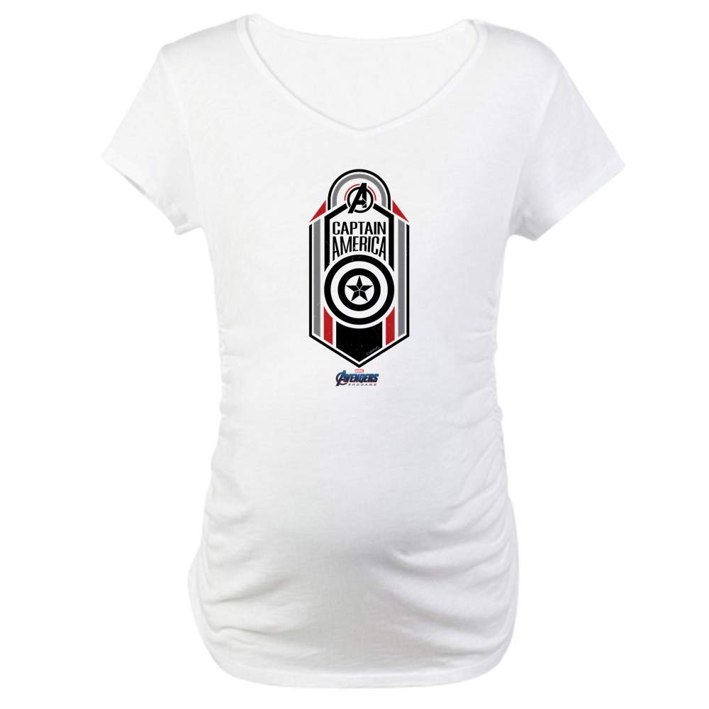 Captain America Logo Maternity T-Shirt | Marvel Superhero Pregnancy Tee | Comfortable Cotton Maternity Top for Expecting Moms | Perfect for Baby Showers, Gender Reveals & Superhero Nursery Themes