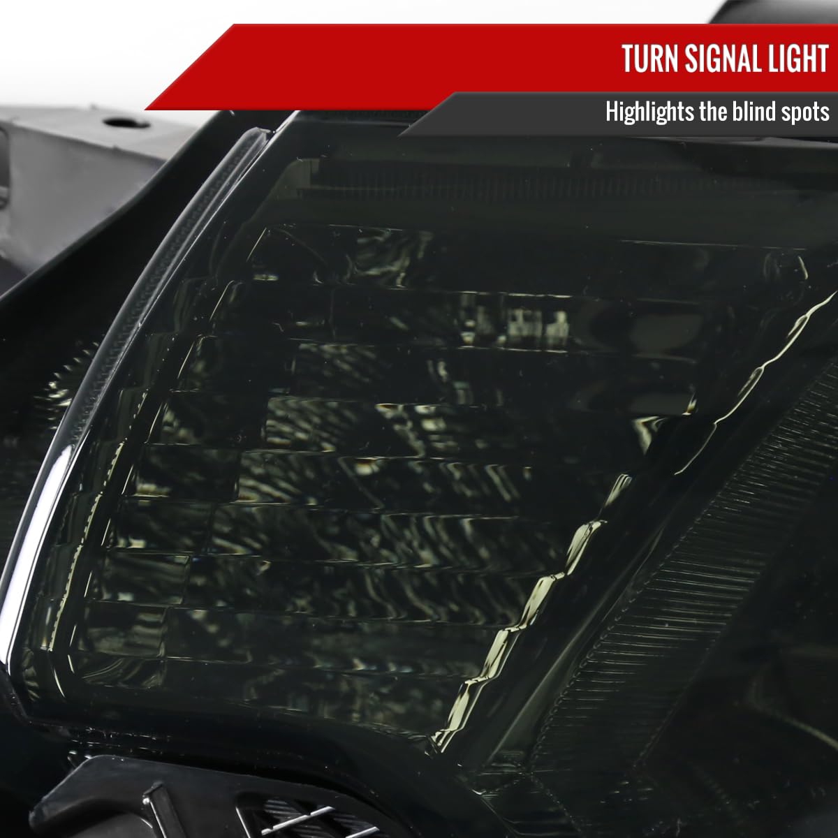 Smoke Tinted Replacement Headlights for 2012-2015 Toyota Tacoma - Pair of Black Lens Headlamps for Off-Road & Night Driving