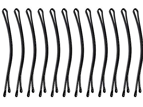 Rubela Metal Black Bobby Pins 36pcs - 7cm Hair Pins for Women, Strong Hold Hair Clips for Fine, Thick & Curly Hair - Perfect for Updos, Braids, Buns & Everyday Styling