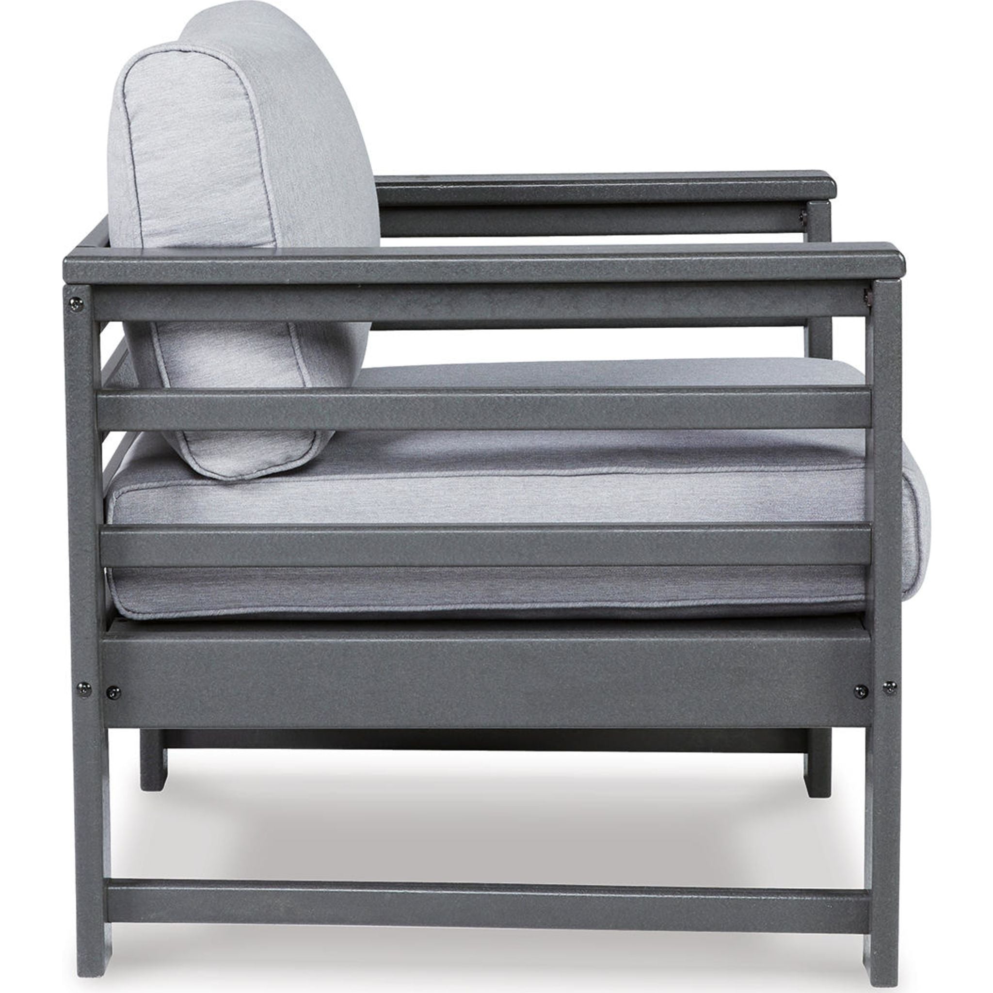 Amora Outdoor Lounge Chair with Cushion (Set of 2) - Water-Resistant, Foldable Patio Furniture for Poolside, Garden & Backyard Relaxation - Charcoal Gray