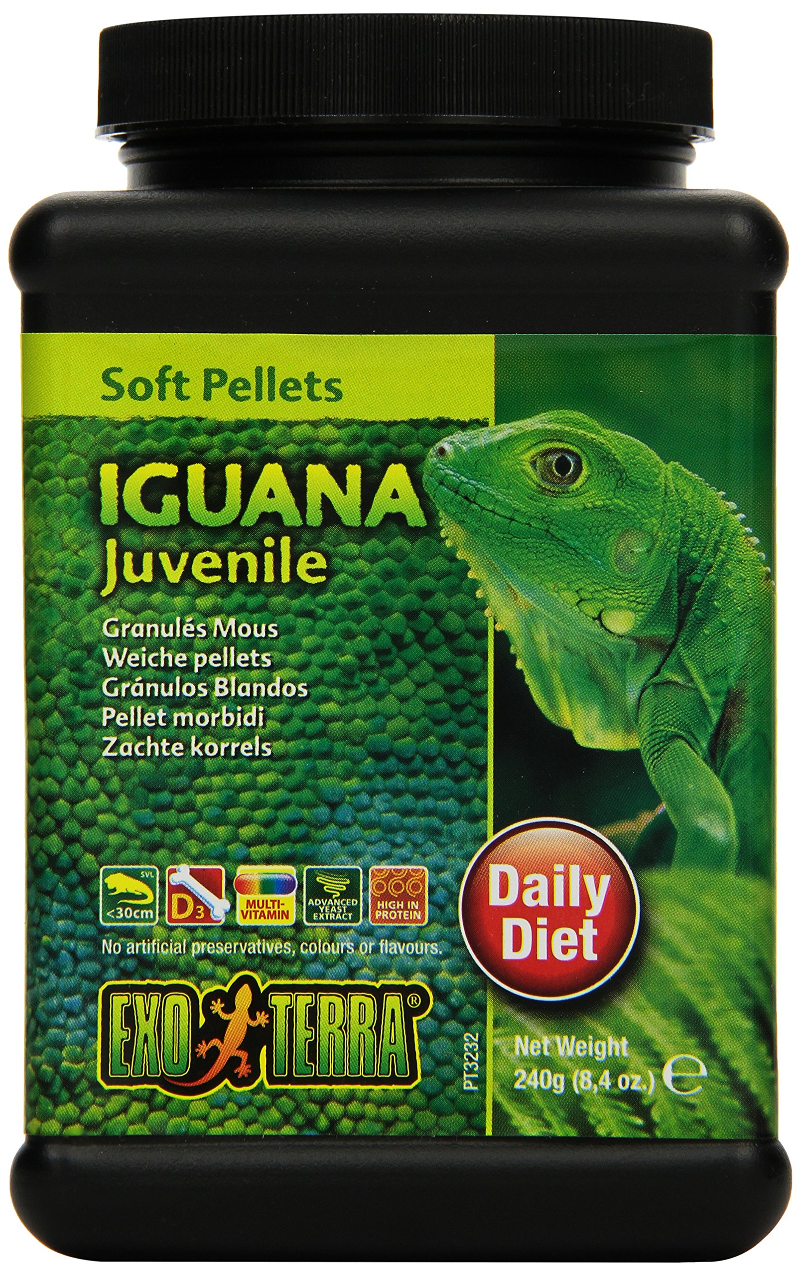 Exo Terra Iguana Soft Food Pellets - Premium Reptile Diet for Iguanas & Herbivorous Lizards - Perfect for Daily Feeding & Nutritional Supplement