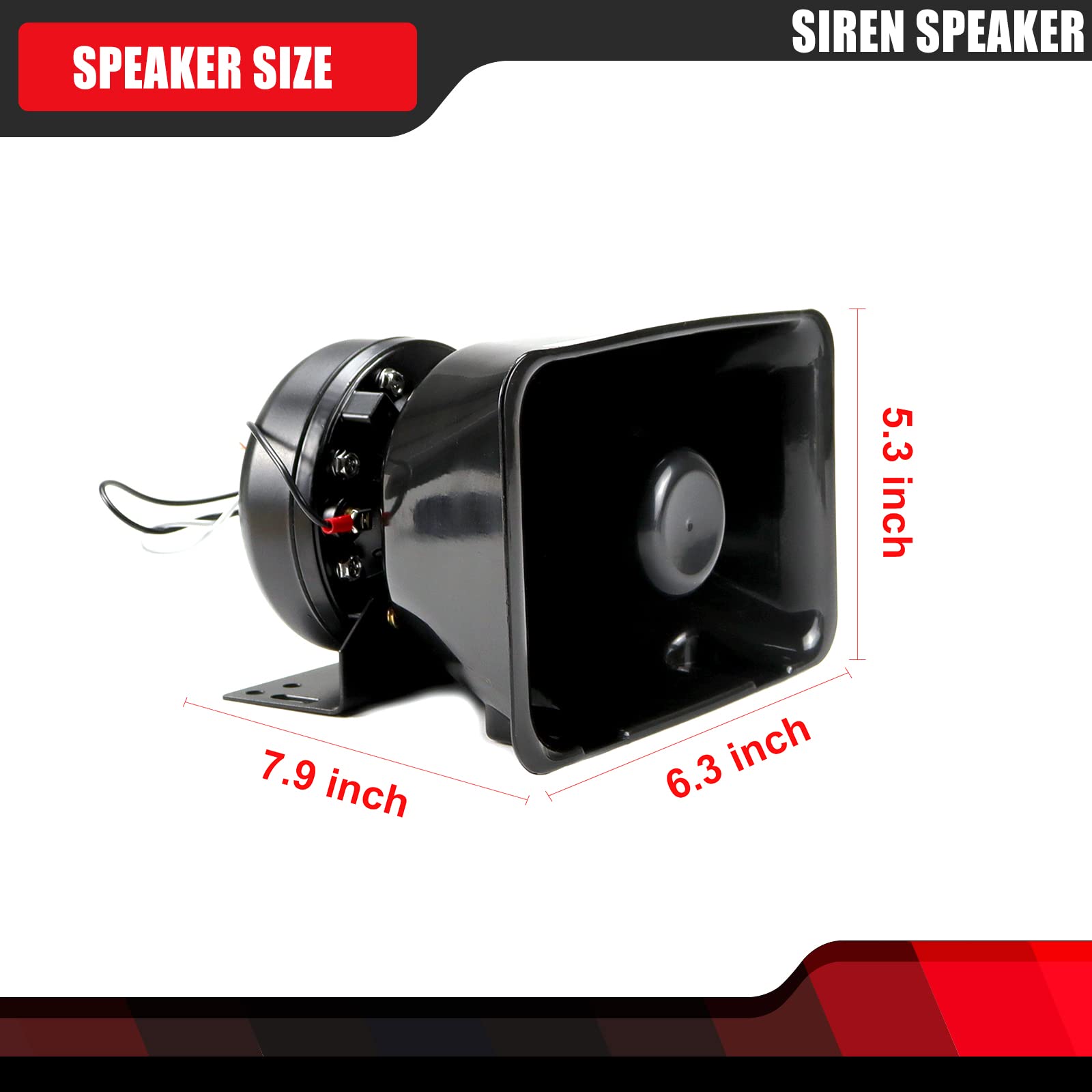 High Performance 100W-200W Siren Speaker (2 Pack) - Compatible with Emergency Vehicles, Security Systems & Outdoor Alarms