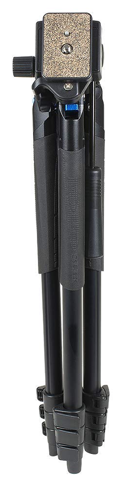 SLIK Video Sprint III Lightweight Travel Tripod with Sprint Video Head - Compatible with Mirrorless & DSLR Cameras (Sony, Nikon, Canon, Fuji) - Black (617-521) - Perfect for Travel Vlogging, Outdoor Photography & Video Shooting