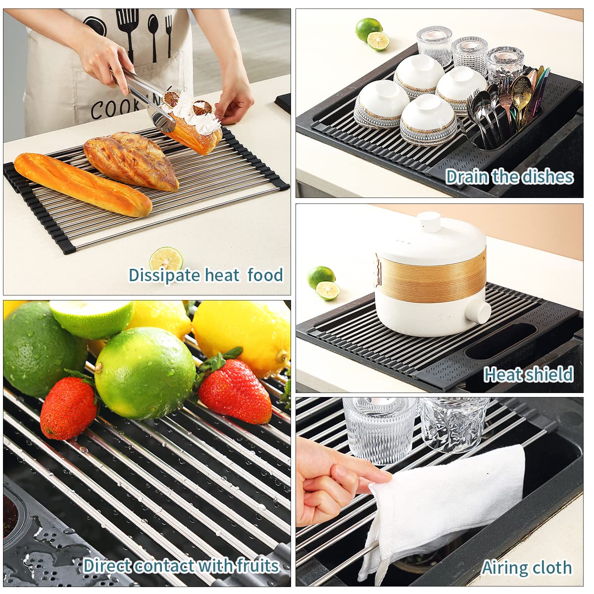 Berglander Stainless Steel Over The Sink Dish Drying Rack - 17.5