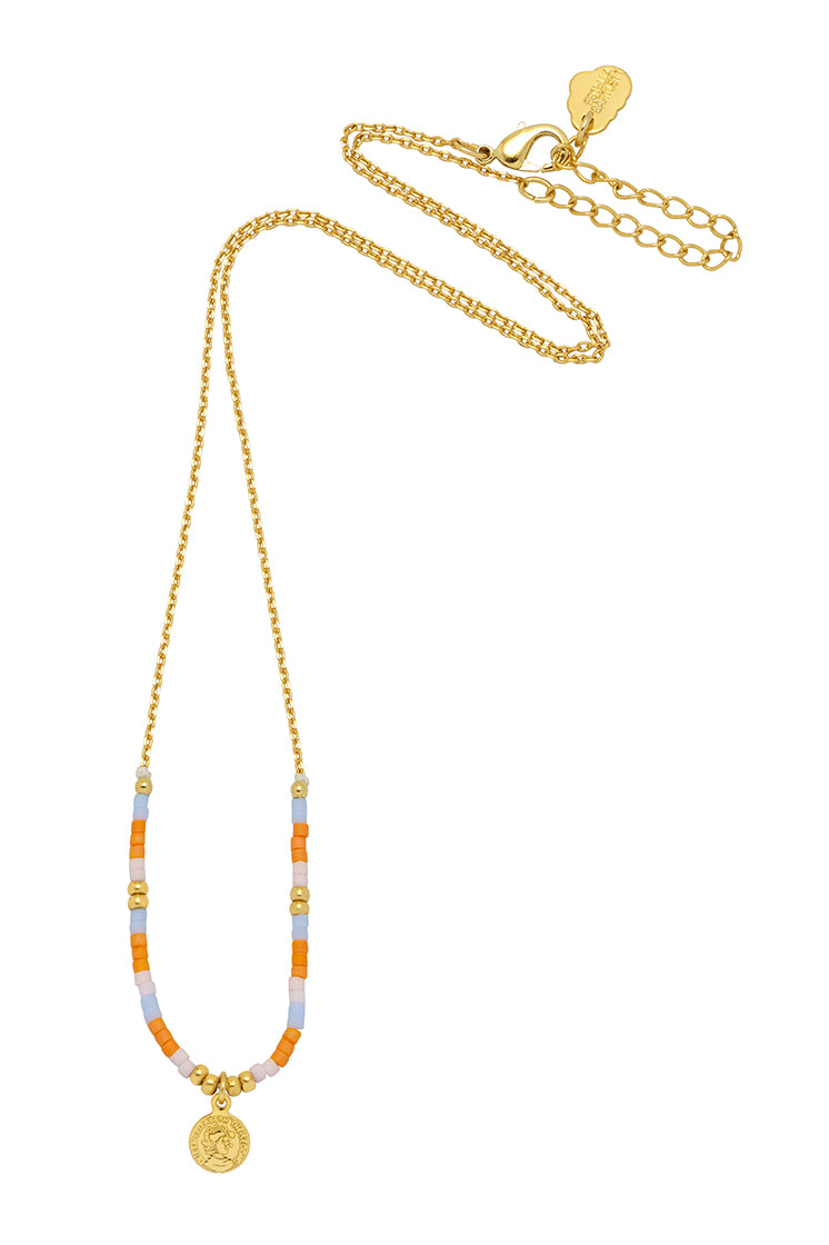 Elegant Miyuki Coin Pendant Necklace - Japanese Beaded Jewelry for Women - Perfect for Everyday Wear, Gift Giving & Special Occasions