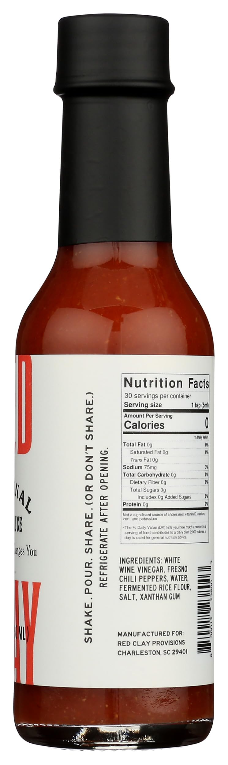 Red Clay Hot Sauce - Original Southern Style Hot Sauce | Gluten Free, Sugar Free, Keto Friendly Condiment & Marinade | Sustainably Sourced Mild Heat Sauce | Made in USA (5oz) - Perfect for Wings, Tacos, BBQ & Cooking