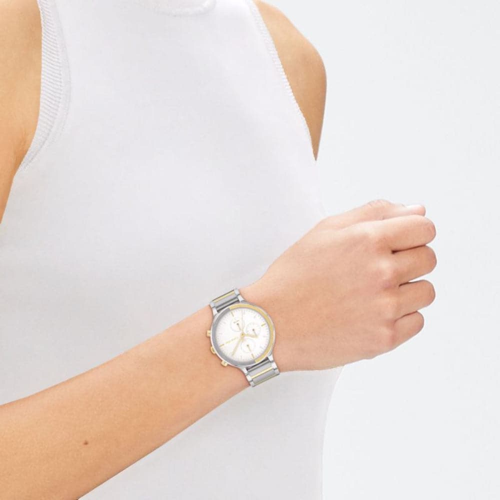 Calvin Klein Women's Watch with White Dial & Two-Tone Stainless Steel Strap - Model 25200239 | Elegant Timepiece for Office, Party & Everyday Wear