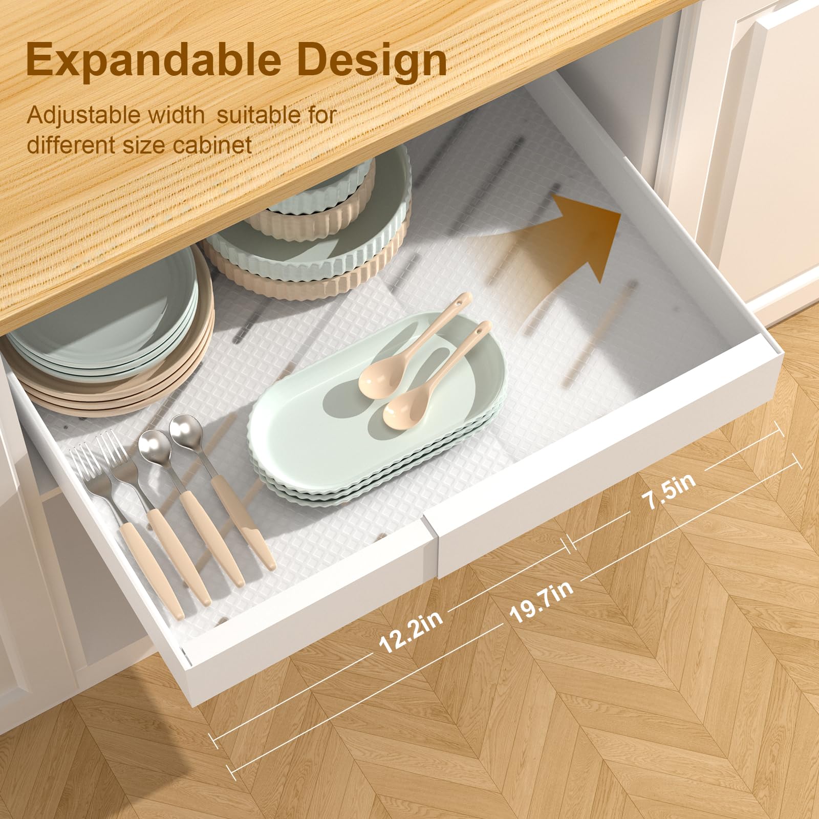 1PCS Heavy Duty Pull Out Drawers for Kitchen Cabinets - Expandable (12.2
