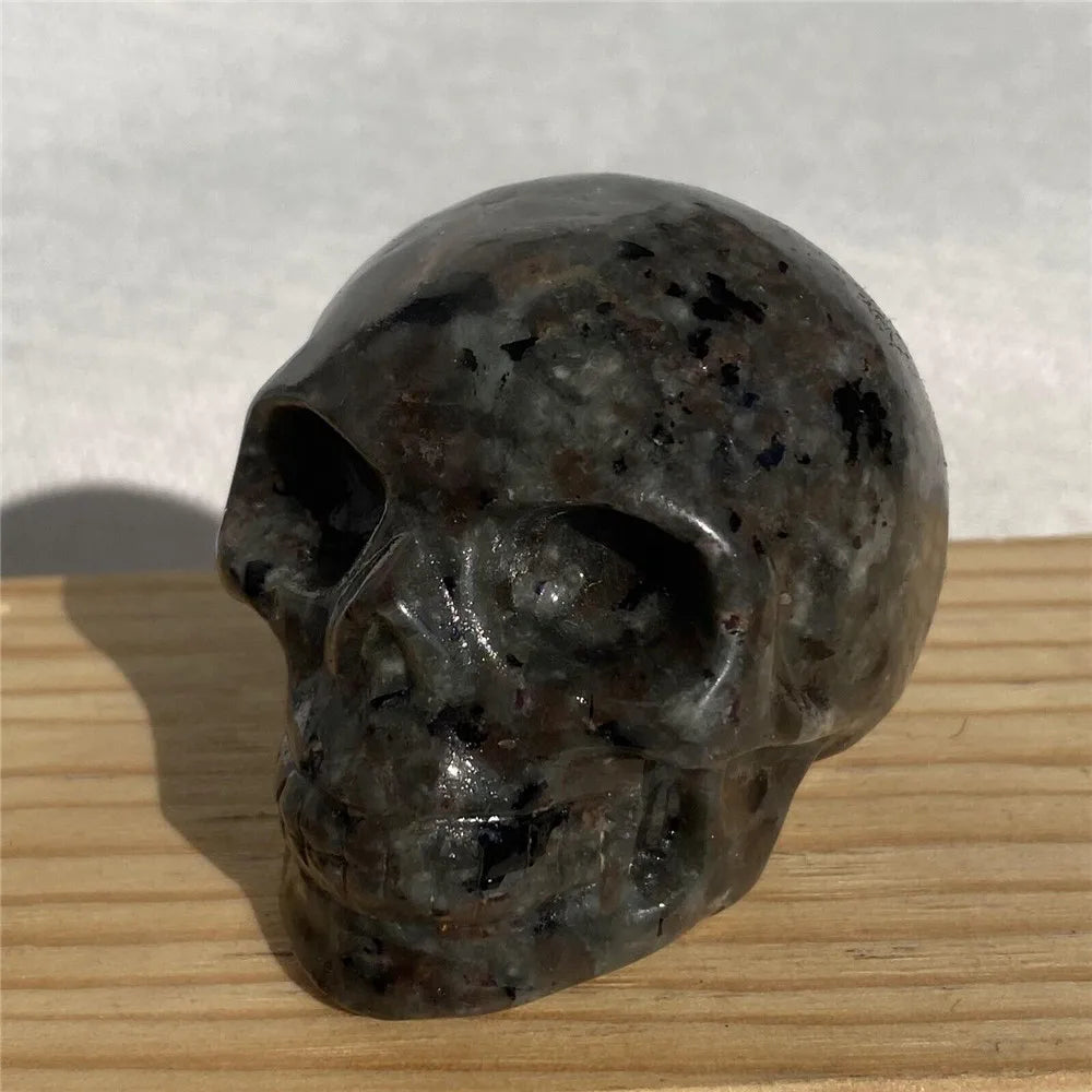 Natural Yooperlite Crystal Skull - Hand Carved Energy Gemstone for Reiki Healing & Spiritual Decor | Perfect for Meditation Rooms, Home Decor, and Healing Spaces