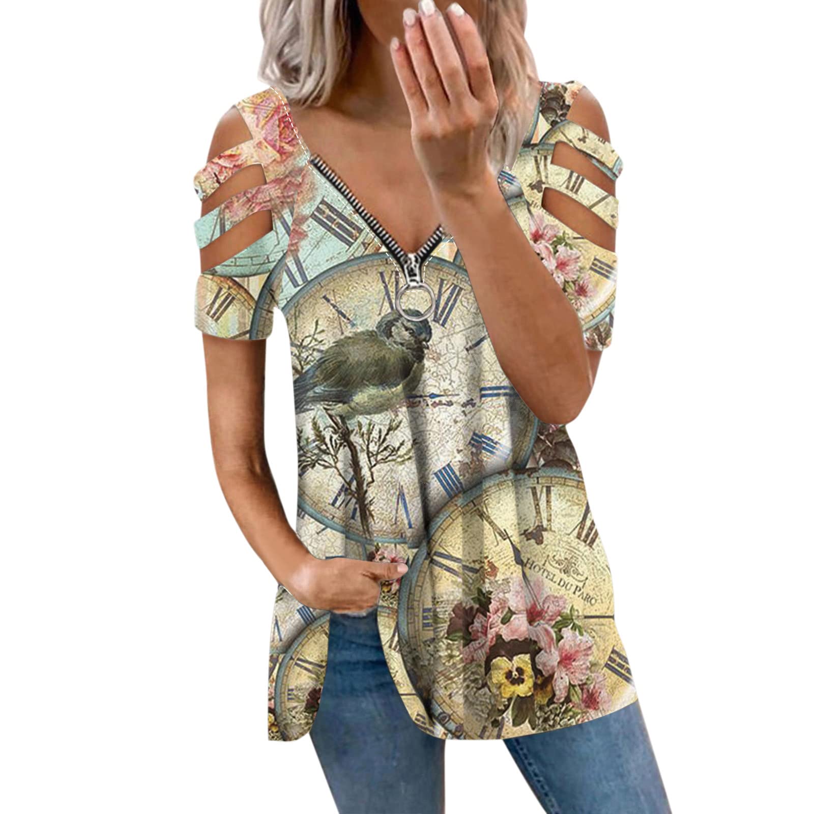 Women's Casual Long Sleeve V-Neck Tunic Tops for Fall & Spring | Comfortable Blouse for Everyday Wear, Office & Outings