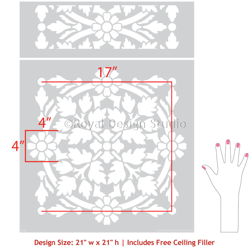 Trinidad Tile Stencil Kit - DIY Ceramic & Mosaic Tile Painting Templates - Perfect for Home Decor, Bathroom Renovation, and Craft Projects