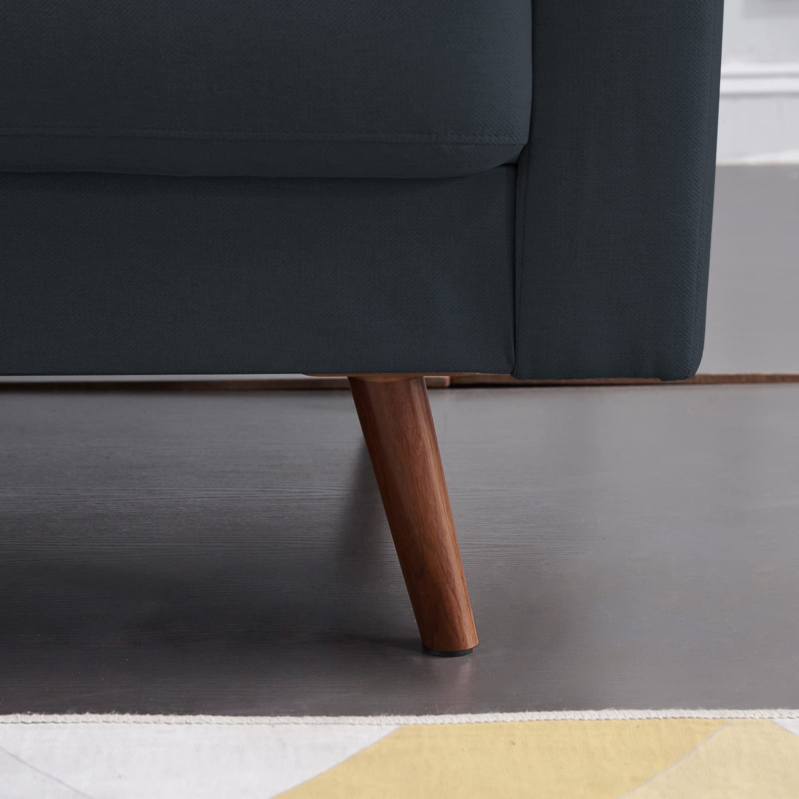 Mid Century Modern Loveseat Sofa - 2-Seat Couch with Solid Wood Legs for Living Room, Bedroom & Apartment - Easy Tool-Free Assembly - Dark Gray - Perfect for Small Spaces, Cozy Reading Nooks & Studio Apartments
