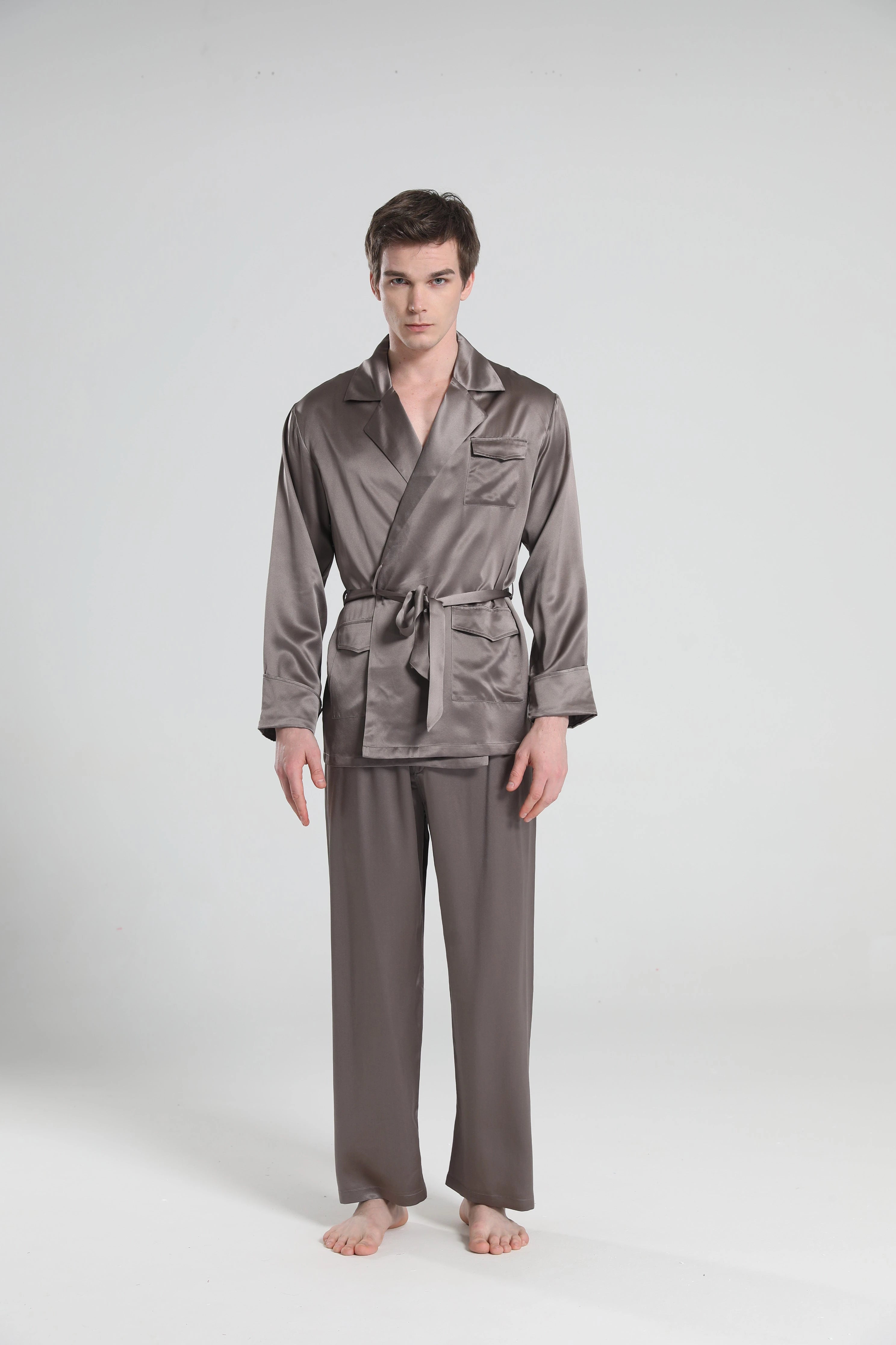 Premium 22 Momme Silk Pajamas for Men - Luxury Sleepwear for Comfort & Style - Perfect for Relaxing at Home, Lounging & Gift Giving