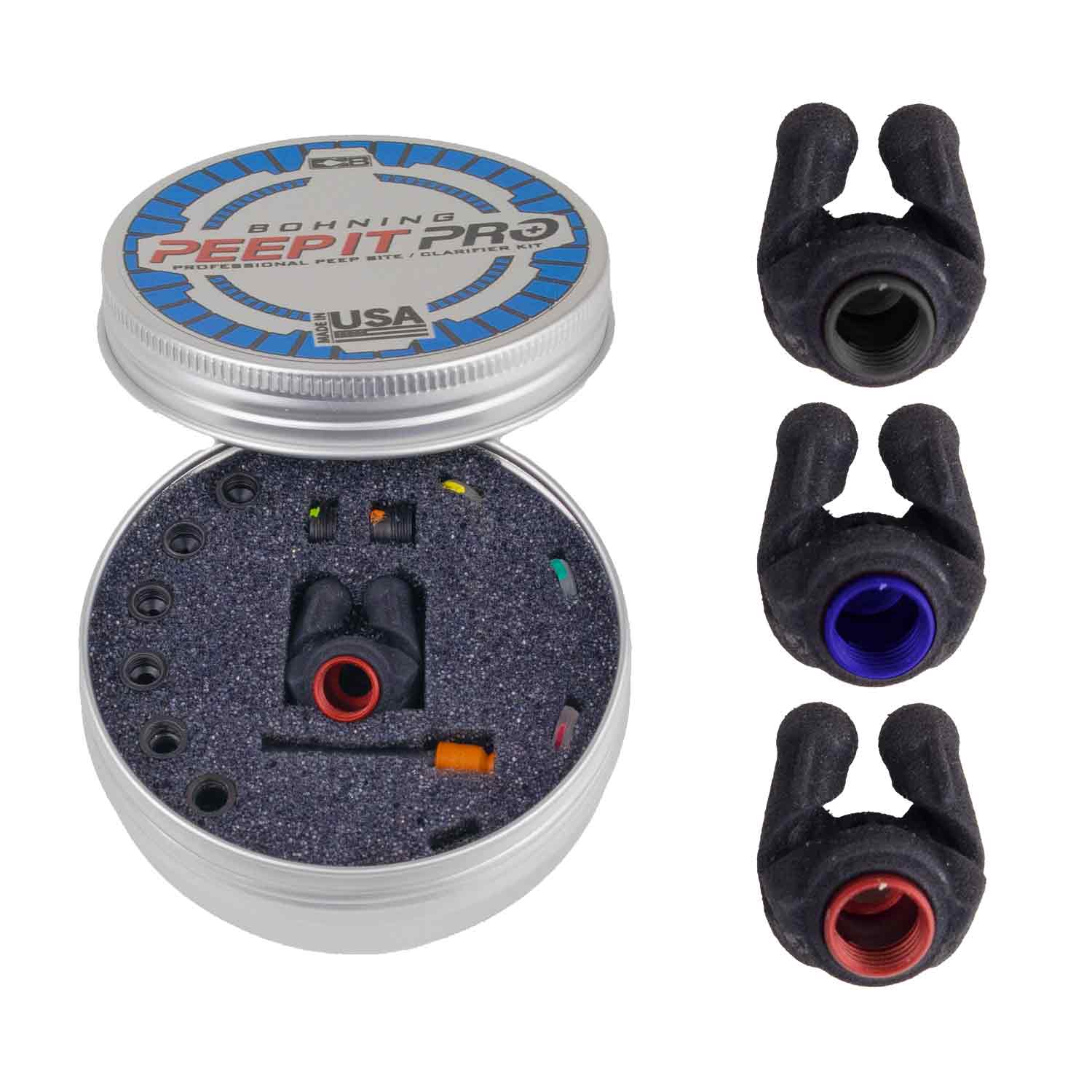 Bohning Peep It Pro Clarifier Kit for Archery - Clear Vision Bow Sight Peep for Improved Accuracy in Hunting & Target Shooting