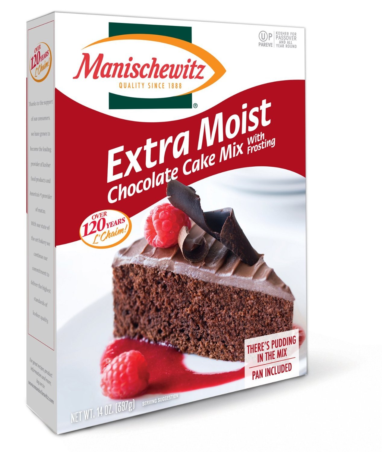 Manischewitz Extra Moist Chocolate Cake Mix - Kosher for Passover, 14 oz - Perfect for Holiday Baking & Family Gatherings