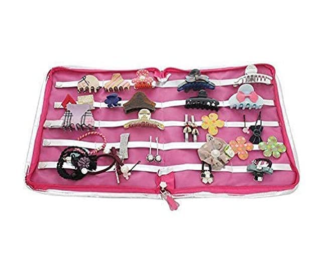 Echo Boomers Purple Hair Accessories Organizer Pouch - Stylish Hair Clip Storage Bag for Women & Girls | Travel-Friendly Scrunchie & Hair Band Organizer | Perfect for Travel, Home & Gym Use