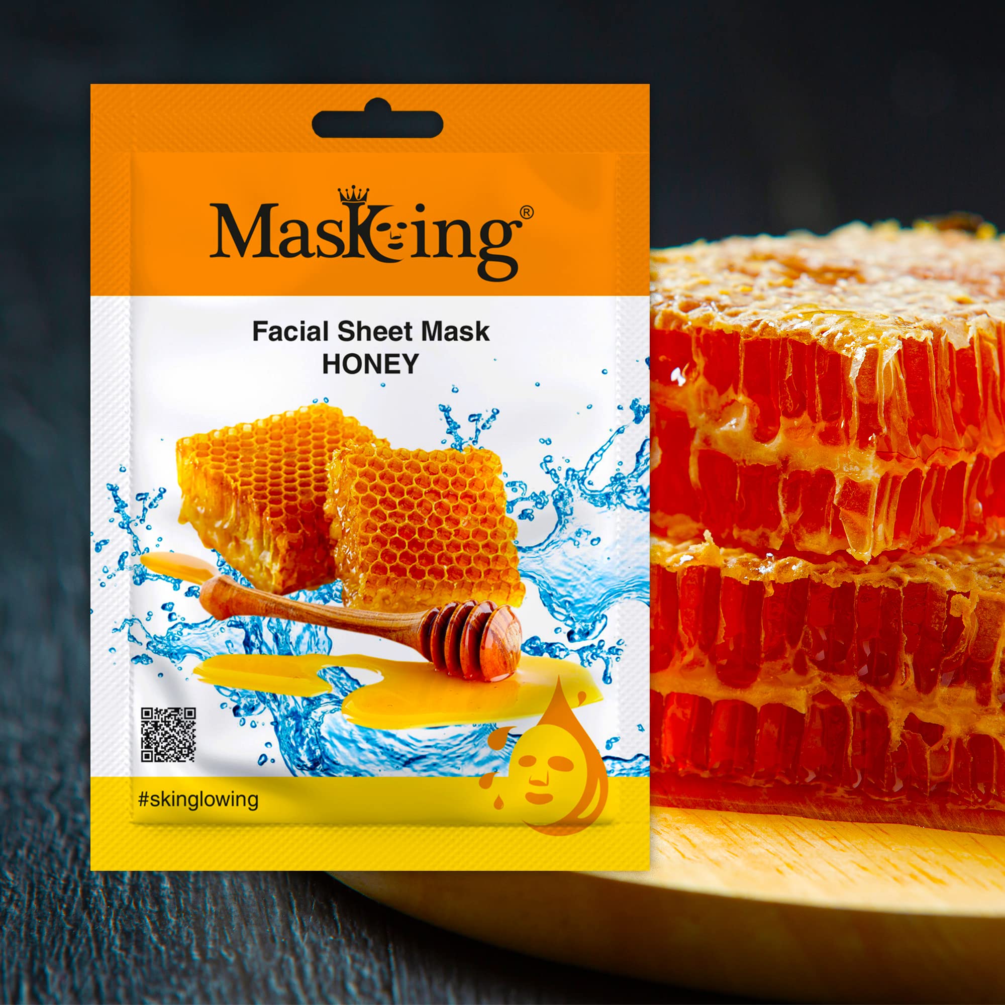 MasKing Beauty Facial Sheet Mask Set - Avocado, Potato, Green Tea, Honey & Aloe Vera Extracts for Skin Nourishment, Brightening & Hydration (5-Pack, 100ml) | Daily Skincare Routine for Women & Men