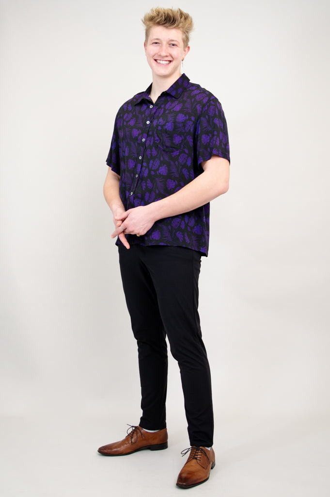 Dino Shirt for Men & Women | Royale Monstera Graphic Tee | Soft Woven Bamboo Fabric | Perfect for Casual Wear, Outdoor Adventures & Dinosaur Theme Parties