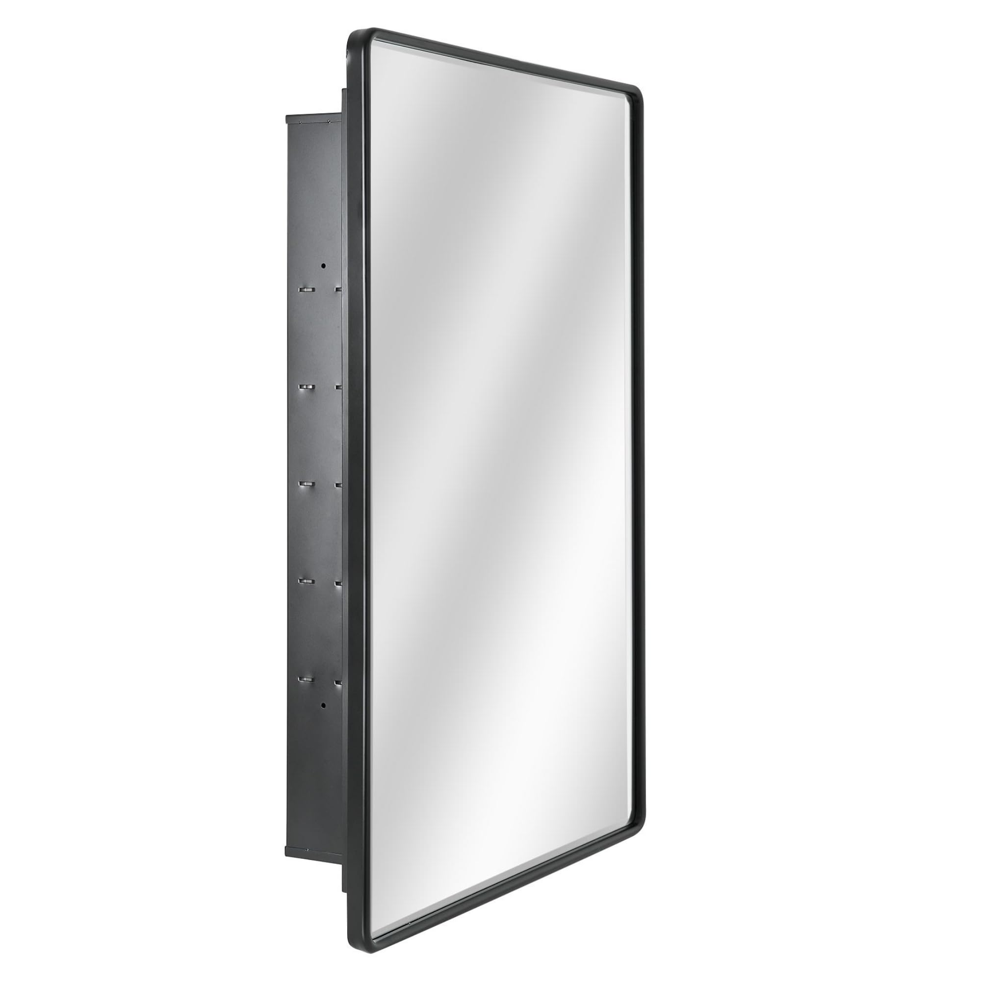 Head West Black Metal Medicine Cabinet with Beveled Mirror - 16.5