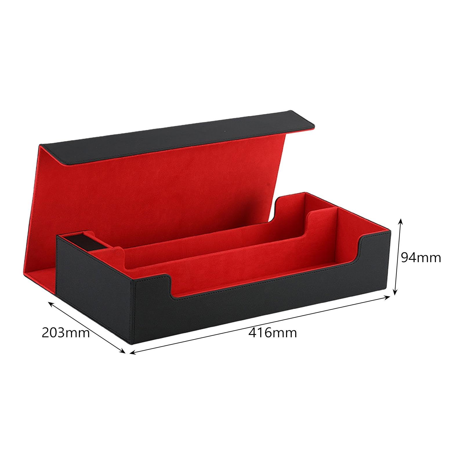 MERIGLARE Card Deck Box - Premium Sleeved Cards Holder for 600+ Collectible Cards | Durable Game Card Organizer & Sports Card Storage Case (Black/Red) - Perfect for MTG, Pokémon, Yu-Gi-Oh! & Trading Card Collectors